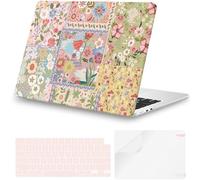 iCasso Coque pour MacBook Air 13,6" sortis en 2025 2024-2022, Version M4 M3 M2 modèle A3240 A3113 A2681, Motif Floral - Coque Rigide Robuste de Protection pour Mac Book Air 13" - Patchwork Rose