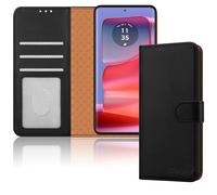 iCatchy Étui portefeuille à rabat en cuir pour Motorola Edge 50 Pro - Housse antichoc avec béquille, fermeture magnétique [blocage RFID], compatible avec Motorola Edge 50 Pro (noir)