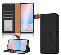 iCatchy Étui portefeuille à rabat en cuir pour Samsung Galaxy A56 et 2 protecteurs d'écran - Emplacements pour cartes - Béquille - Blocage RFID - Housse de protection magnétique antichoc pour