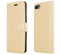 iCatchy Étui Portefeuille en Cuir pour iPhone SE 2022, étui pour iPhone SE 2020, iPhone 8, iPhone 7, étui Portefeuille à Rabat en Cuir avec Support Compatible avec iPhone SE 2022/2020 (doré)
