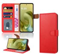 iCatchy Étui portefeuille en cuir pour Motorola G86 5G avec 4 emplacements pour cartes - Protection anti-RFID, fermeture magnétique et béquille - Coque de protection antichoc compatible avec Moto G86