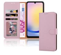 iCatchy Étui portefeuille en cuir pour Samsung Galaxy A25 avec support de visionnage magnétique, protection RFID, compatible avec Samsung A25 (or rose)
