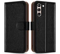 iCatchy Étui Portefeuille en Cuir pour Samsung Galaxy S21 (6,2") avec Fonction Support et emplacements pour Cartes, Compatible avec Galaxy S21 (6,2") (Noir)