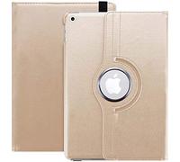 iCatchy Étui portefeuille en cuir rotatif à 360° pour iPad 10.2 8ème/7ème génération (2020/2019) Doré