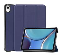 iCatchy Étui pour iPad mini (A17 Pro, modèle 2024, 7ème génération)/mini 6 (modèle 2021, 6ème génération) portefeuille en cuir durable protection intelligente veille/réveil automatique (bleu)