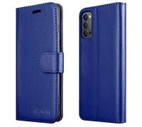 iCatchy Oppo Reno4 5G Étui Portefeuille en Cuir avec Support pour Oppo Reno4 5G Bleu