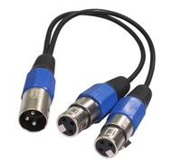 ICDKOYK Adaptateur de câble DJ avec répartiteur en Y pour micro, fiche mâle XLR 3 broches vers double prise femelle 2 broches