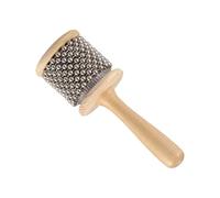 ICDKOYK Cabasa, hochet en bois, instrument de percussion éducatif avec perles métalliques, cadeau pour enfants, Diamètre 6.5 cm