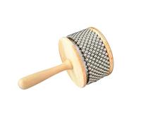 ICDKOYK Cabasa, hochet en bois, instrument de percussion éducatif avec perles métalliques, cadeau pour enfants, Diamètre 11.5 cm