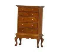 ICDKOYK Charmante Commode Miniature à 5 tiroirs pour Maison de poupée, vitrine décorative pour Chambre, mobilier en Bois écologique, Ornements, décoration pour Chambre de Maison poupée