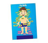 ICDKOYK Développement cognitif par l'apprentissage des Parties du Corps : Un Jeu de Tableaux interactifs et ludiques pour Les Enfants d'âge préscolaire.