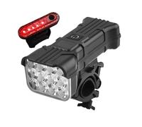 ICDKOYK Éclairage vélo étanche à LED, réglable, avec klaxon Polyvalent et Six Modes d'affichage Pratiques. Accessoires pour Phare, Phare/feu arrière