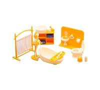 ICDKOYK Les Enfants adorent Le lavabo de la Maison de poupée Inclus dans ce Magnifique Ensemble Salle Bain 112 cm avec Toilettes, lavabo, Baignoire et Accessoires. Ensemble Salle Bain 112