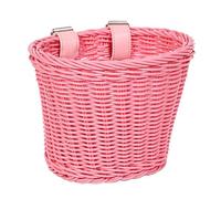 ICDKOYK Panier de Guidon pour vélo Enfant. Imitation rotin. Panier Polyvalent. Ce pour vélo Enfant est Facilement Amovible et Facile à Installer. en Forme de D pour Guidon