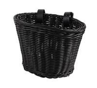 ICDKOYK Panier de vélo enfant tissé, accessoire de rangement multifonctionnel, décoration pour vélos filles et garçons, tricycles, Noir, 23 x 19 x 17.5 cm