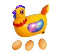 ICDKOYK Poule électronique en Peluche Qui Marche, Chante et Pond des œufs. Jouet pour Enfant avec Sons et mouvements.