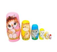 ICDKOYK Poupées Russes Matriochka en Bois, Figurines de Chat gigognes, Jouets ludiques pour Enfants et Tout-Petits. Il Suffit de Tenir Les Deux extrémités et Tirer doucement pour Les séparer. Ne Pas