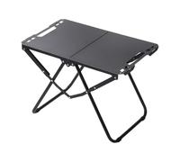 ICDKOYK Table de Camping Portable, légère et Pliante, idéale pour Le Camping. Facile à Monter, pour Elle est fabriquée en Acier au Carbone allié, Un, Noir
