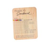 ICDKOYK Tableau de Score Phase Dix avec 8 pions de Couleur. Idéal pour Les soirées Jeux et Les réunions Famille. Apportez pour Joie et Divertissement pour aux Joueurs. 2025. Tableau Score Phase