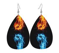 Ice and Fire Boucles d'oreilles pendantes en cuir en forme de goutte d'eau pour femmes et filles, taille unique, cuir, sans pierre précieuse