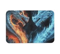 Ice and Fire Dragons Diatomée Mud Tapis de bain absorbant l'humidité et la saleté, paillasson avec dos en caoutchouc antidérapant, tapis de sol pour salle de bain, baignoire, douche, évier