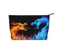 Ice and Fire Dragons Trousse de maquillage en velours côtelé Grand format, Noir , Taille unique