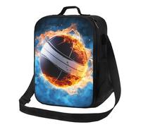 Ice and Fire Sac à déjeuner isotherme réutilisable et étanche pour homme et femme Motif ballon de volleyball