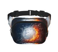 Ice and Fire Sac banane carré double couche pour volley-ball, Noir , Taille unique