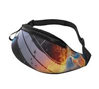 Ice and Fire Sac banane de volleyball pour homme et femme - Imperméable - Sac banane tendance - Sac banane avec sangle réglable - Grand sac à bandoulière pour voyage et randonnée