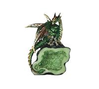 ICE ARMOR Statue de Dragon Vert sur Pierre synthétique Verte de 14 cm de Hauteur