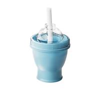 Ice Ball Maker Cup - Foldable Leakproof Bottle | Ice Cup With Straw And Lid | For Whiskey Coffee Juice Cocktail Drinks Home Gym Travel Silicone 250ml Blue Yellow Pink 12.5x15.9cm 150g