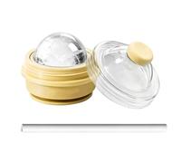 Ice Ball Maker Mold - 325ml Silicone Leakproof Foldable with Straw Lid | Silicone Ice Ball Mold | for Milk Beer Soda Cocktail Beverage, Home Gym Office Travel Hiking Outdoor