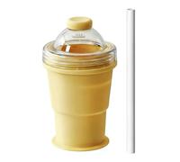 Ice Ball Maker Mold, Reusable Foldable Cup, 325ml Capacity with Straw and Lid, Beverage Aid for Milk Beer Soda Cocktail, Kitchen Accessories, Ice Mold for Home Gym Office Travel Hiking Outdoor Holiday