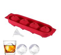 Ice Ball Maker Mold - Silicone 4 Grid Ice Tray, Easy Demolding Sphere Ices Cube Maker, Reusable Freezer Mold for Cocktails, Whiskey, Juice, Summer Drinks, Home Bar Kitchen Party Use