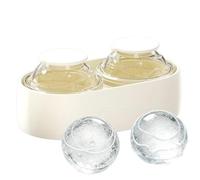 Ice Ball Maker Mold, Silicone Freezer Ice Kit, Whiskey Chill Sphere Maker Tool, Reusable Freeze Tray System, Bar Kitchen Outdoor Use, for Camping Picnic Party Family and Gathering