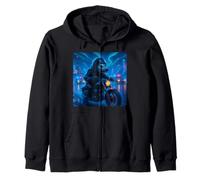 Ice Bear Cyberpunk Rider Moto Biker Synthwave Sweat à Capuche