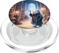 Ice Bear Detective in A Dimly Illumination Library Loupe PopSockets PopGrip pour MagSafe