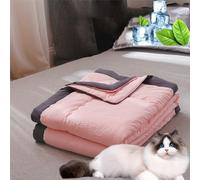 Ice Blanket For All-Season Lightweight Cooling Comforter Quilt For Hot Sleepers And Night Sweats Breathable Thin Comforter Summer Double Sided Cold Effect Throw Blanket For Bed (Pink,67*79in)