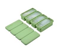 Ice Block Trays Freezer, Big Ice Maker Mold with Lid 6.61x3.66x1.38 inches, 4-Grid Easy-Release Chilling Cube Making Tool for Brandy, Vodka, Cognac, Bourbon, Beverage, Tequila