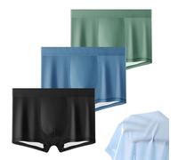 Ice Boxer Pro, sous-vêtement ultra confortable, en soie de qualité supérieure, respirant et à séchage rapide, dites adieu à la chaleur, noir, vert et bleu B, XL grande taille taille courte