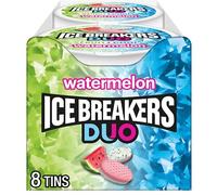 ICE BREAKERS DUO Fruit + Cool Sugar Free Mints (Watermelon, 1.3-Ounce Containers, Pack of 8)