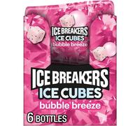 ICE BREAKERS ICE CUBES BUBBLE BREEZE Sugar Free Chewing Gum, Made with Xylitol, 3.24 oz Bottles (6 Count, 40 Pieces)