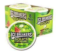 Ice Breakers Saveur de menthe sans sucre, pastèque et pomme verte, lot de 8 x 42 g