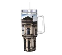 Ice Bully aOld Tasse isotherme en acier inoxydable avec poignée et paille - Idéale pour les voyages et le sport - 1200 ml