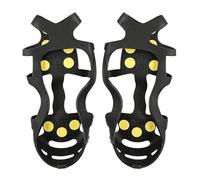 Ice Cleats for Shoes - 9-Teeth Anti Slip Traction Spikes | Durable Stainless Steel Snow Grips with Elastic Harness for Winter Walking Hiking Climbing Work Outdoor Fishing Mountaineering Safety Use