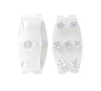 Ice Cleats - Steel Tooth Grippers for Hiking | Transparent Silicone with Seven Point Studs & Anti-Slip Elastomer Frame for Trekking, Mountaineering, Angling and Winter Trail Excursions