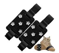 Ice Cleats Traction, Anti-Slip Shoe Spikes, Adjustable Winter Hiking Gear, Sturdy Rubber Base with Metal Studs, Outdoor Safety Equipment for Climbing Fishing Trekking, Mountaineering Adventure