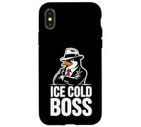 Ice Cold Boss Pingouin Mafia Humour drôle Coque pour iPhone X/XS