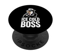 Ice Cold Boss Pingouin Mafia Humour drôle PopSockets PopGrip Adhésif