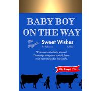 Ice Cream Baby Shower Guest Book with Prompts (Blue)